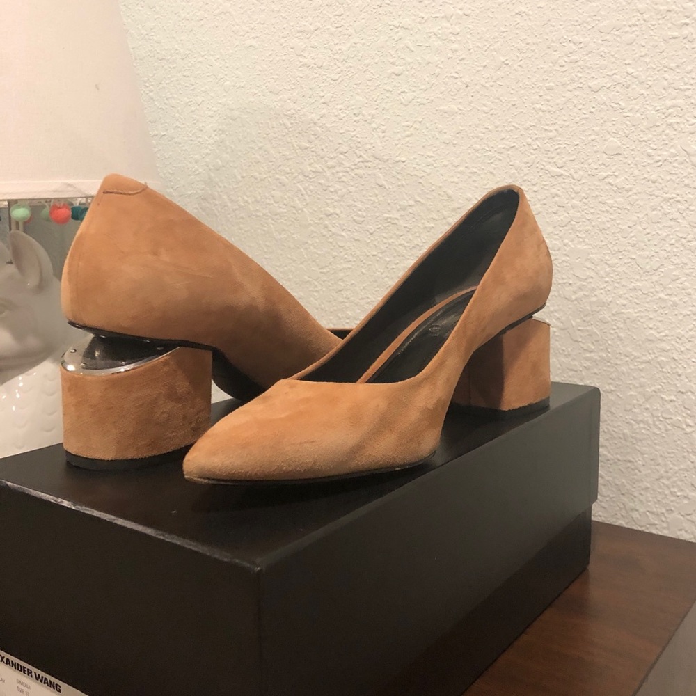 Alexander Wang Simona Suede Cutout Block Heels